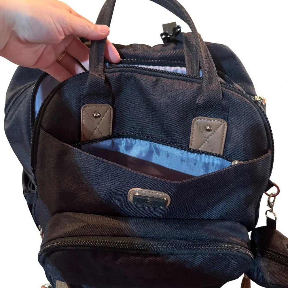 Dikaslon Black Diaper Bag Backpack With Pacifier Case & Stroller Straps